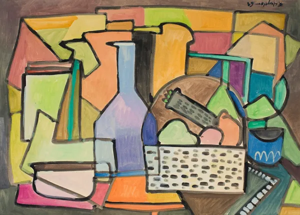 Fryderyk Antoni Hayder, Martwa natura z koszykiem, 1969