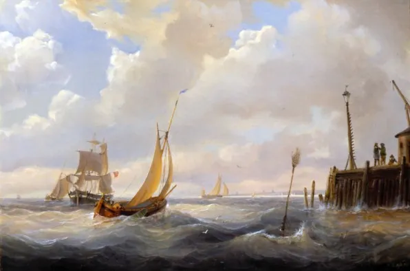 Johann Baptist Weiss, Kutry dobijające do nadbrzeża, 1854