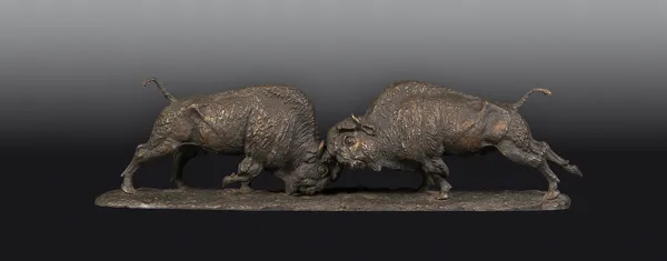 Anton Büschelberger, WALCZĄCE ŻUBRY, 1926 