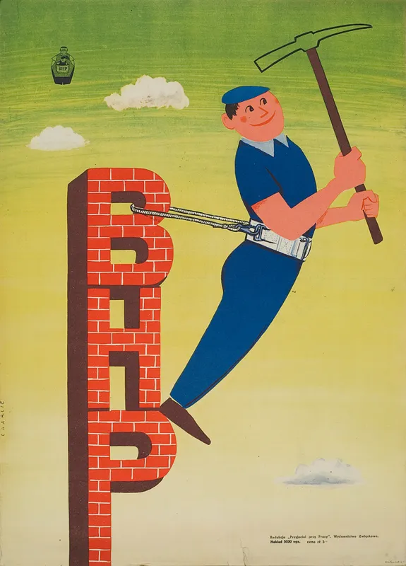 Karol  Ferster (Charlie), Plakat BHP, lata 50