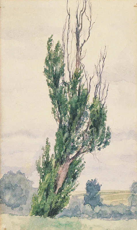 Jan Stanisławski, PEJZAŻ Z WYSOKĄ TOPOLĄ, przed 1900