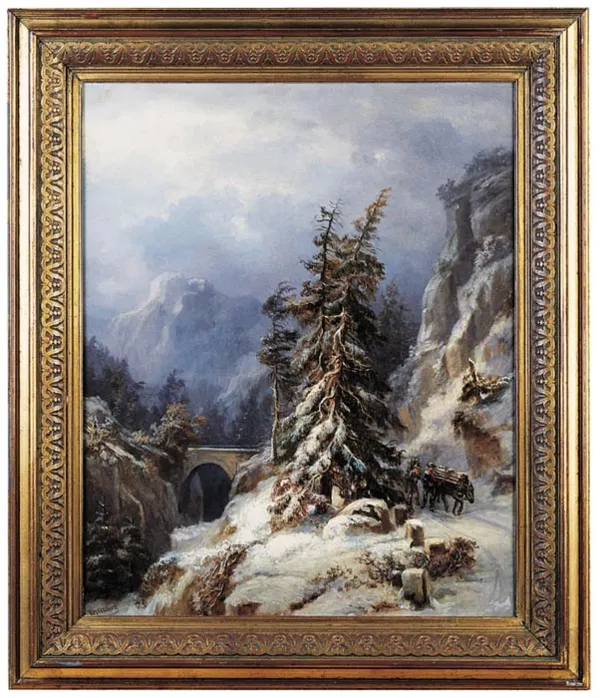 Adolf Chevalier, Droga na przel. Św. Gotharda w Alpach, ok. 1870