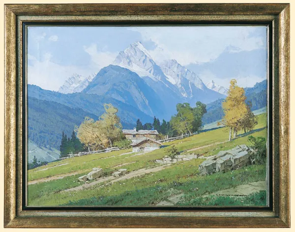 Eugen Carl Wilhelm Retzlaff, Pejzaż alpejski. Widok na Wettersteinspitze