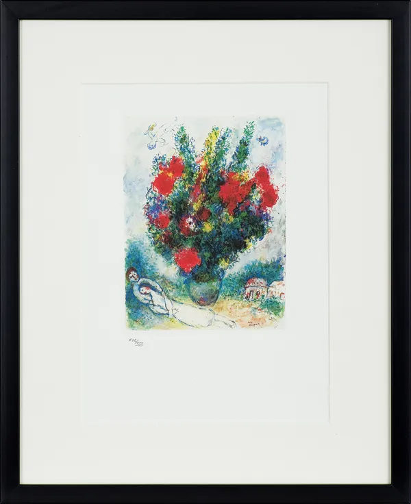 Marc Chagall, KOMPOZYCJA Z KWIATAMI 