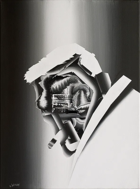 Robert Listwan, Autoportret z papierosem (Strach), 2012