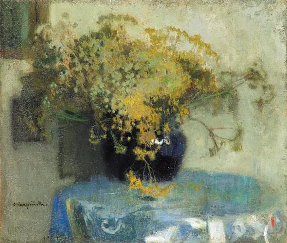 Alfons Karpiński, Żółte kwiaty w wazonie