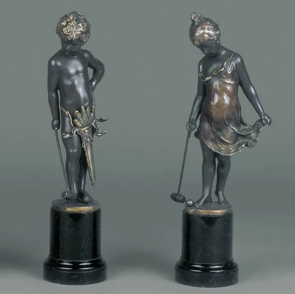 Franz Iffland, Para figurek – gra w krokieta, ok. 1900