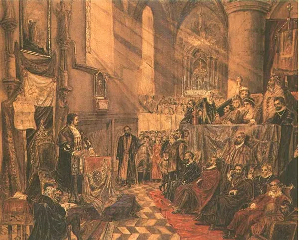 Józef Mehoffer, Dysputa-St.Niegoszewski w kościele ss. Jana...