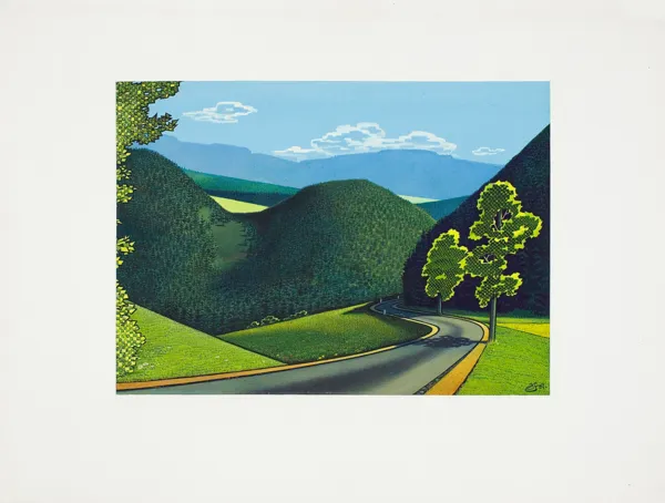 Jerzy Szelągowski, Pejzaż górski z drogą, 1961