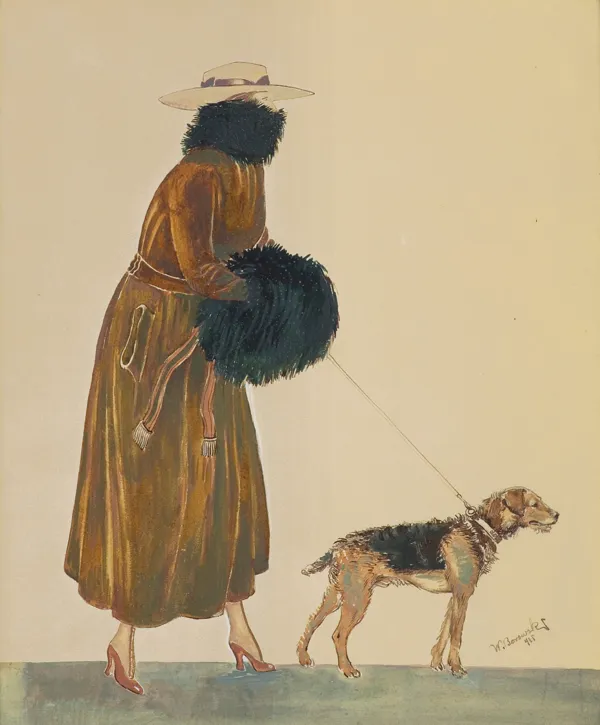 Wacław Borowski, DAMA Z PIESKIEM, 1916