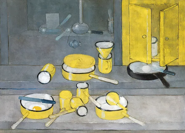 Kiejstut Bereźnicki, MARTWA NATURA Z ŻÓŁTYMI NACZYNIAMI, 1998