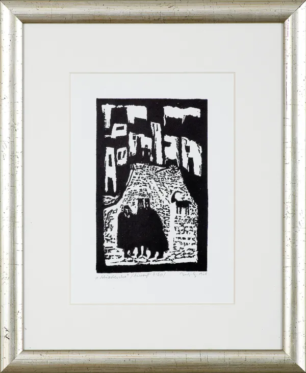 Jerzy Duda Gracz, MIASTECZKO, Z CYKLU JUDAICA, 1964