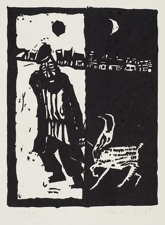 Jerzy Duda Gracz, Żyd z kozą, z cyklu Judaica, 1965