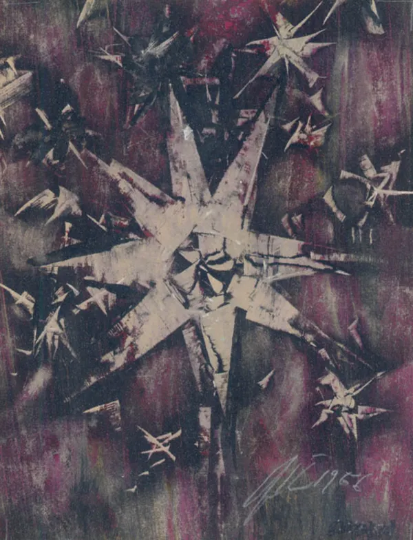 Roman Opałka, Gwiazda - projekt pocztówki, 1956