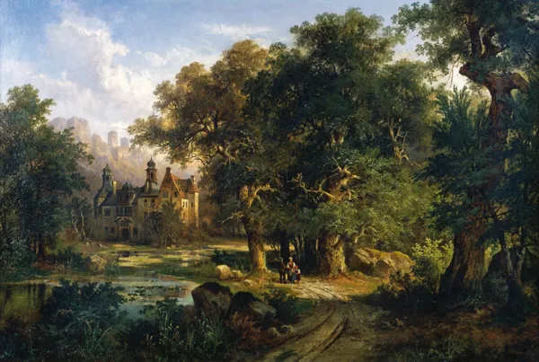 Hermann Bennekenstein, KRAJOBRAZ ROMANTYCZNY, ok. 1860