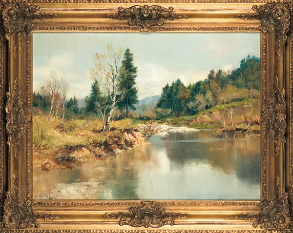 Josef Burger, KRAJOBRAZ GÓRSKI Z RZEKĄ