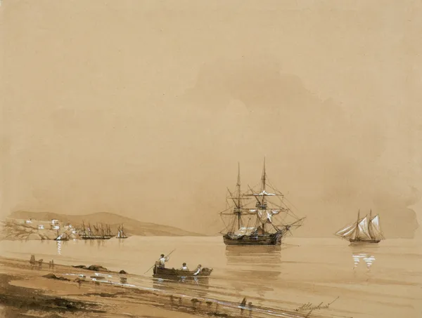 Iwan Konstantinowicz Ajwazowski, ŻAGLOWCE NA REDZIE, ok. 1850