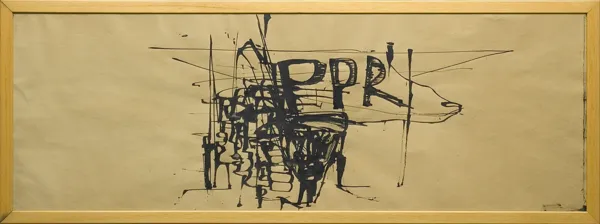 Roman Opałka, Projekt plakatu PPR, szkic, 1959
