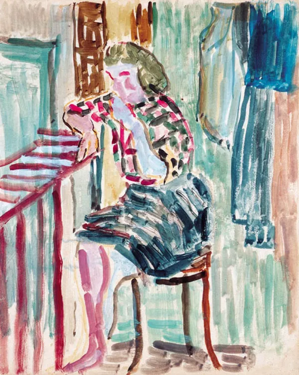 Maria  Jarema, Kobieta na stołku barowym, lata 40