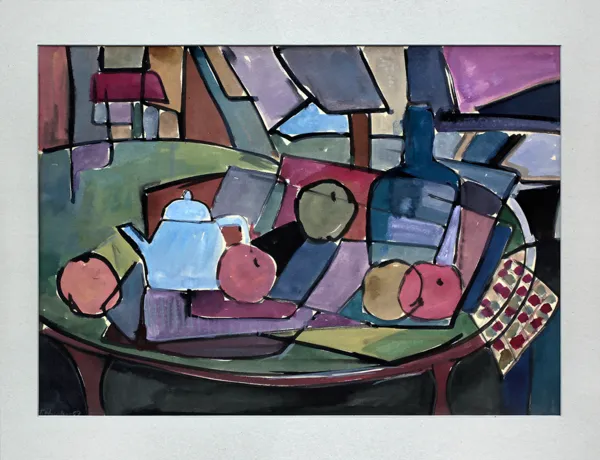 Fryderyk Antoni Hayder, Martwa natura z niebieskim dzbankiem, 1967