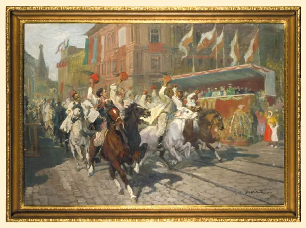 Jerzy Potrzebowski, Banderia Krakusów przed trybuną honorową, 1952