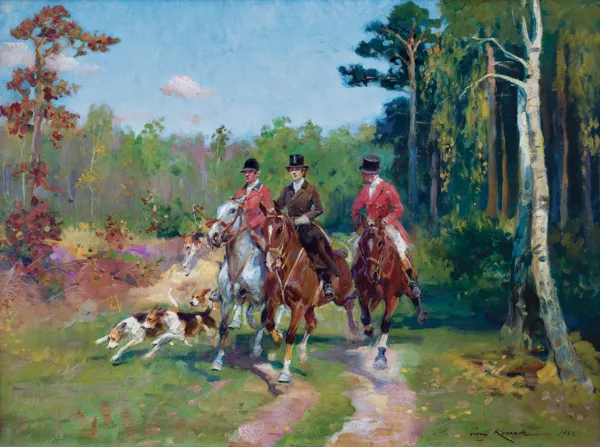 Jerzy Kossak, WYJAZD NA POLOWANIE PAR FORCE, 1922