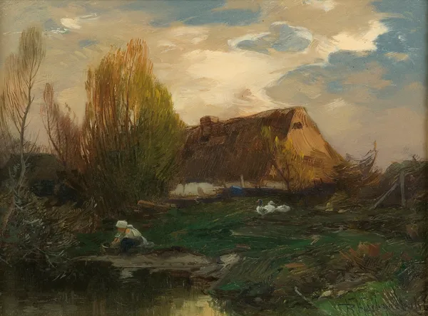 Roman Kochanowski, PEJZAŻ. CHATA NAD WODĄ