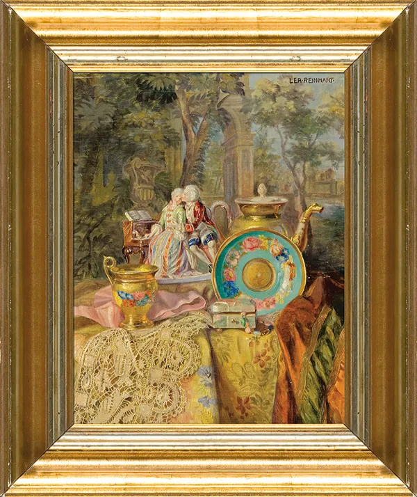 Lea Reinhart (Reinhardt), MARTWA NATURA Z PORCELANOWYMI FIGURKAMI