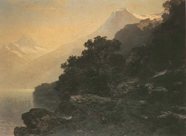 Stanislas von Kalckreuth, Pejzaż alpejski z jeziorem