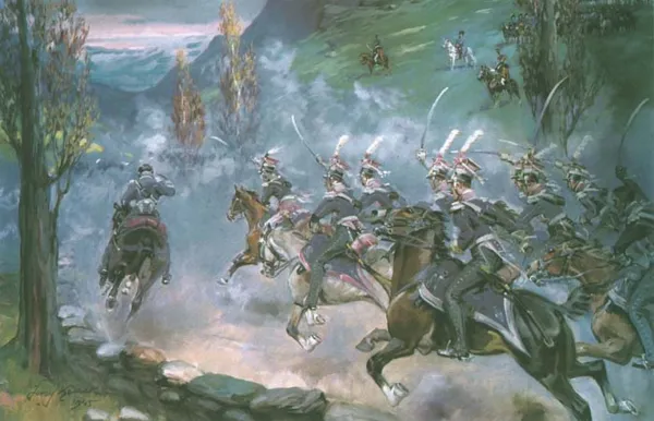 Jerzy Kossak, Szarża szwoleżerów w wąwozie Somosierra