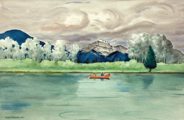 Rafał Malczewski, PEJZAŻ ZNAD BOW RIVER W KANADZIE, 1943 - 1950
