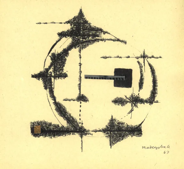 Arika Madeyska, Kompozycja z kołem, 1963