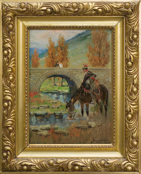 Jerzy Kossak, Z HISZPANII. SZWOLEŻER POJĄCY KONIA, 1934