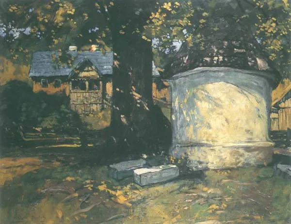 Ludwik Stasiak, Studnia w parku przed dworem