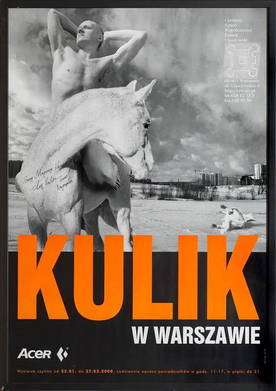 Oleg Kulik, Plakat wystawy Kulik w Warszawie, 2000