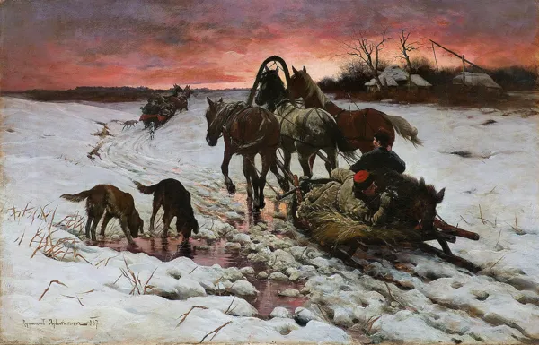 Zygmunt Ajdukiewicz, POWRÓT Z POLOWANIA, 1887