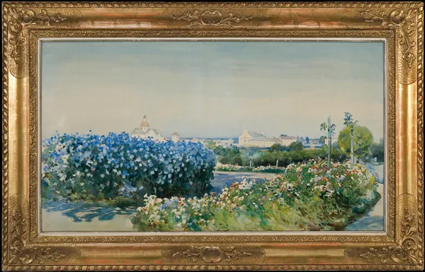 Julian Fałat, OGRÓD W NIEŚWIEŻU, 1898