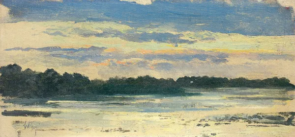 Leon Wyczółkowski, O ZACHODZIE NAD WODĄ, ok. 1890 