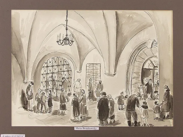 Maria  Bronikowska, W pałacu: przed imprezą, lata 50.