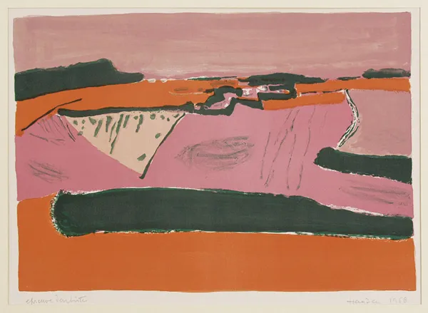 Henryk Hayden, Pejzaż różowy, 1968