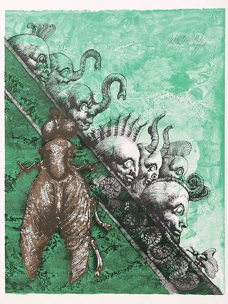 Jan Lebenstein, Kompozycja z żukiem i fantastycznymi stworami