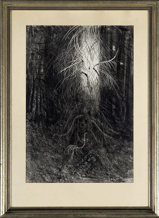 Leon Wyczółkowski, ŚWIERK W SŁOŃCU, 1929