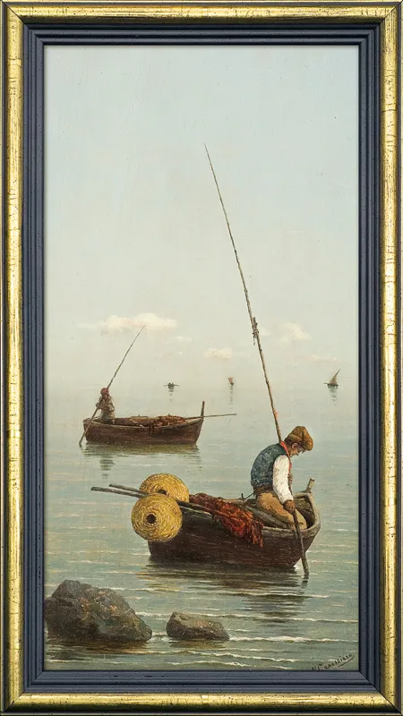 Vittorio Capessiero, ZNAD ZATOKI NEAPOLITAŃSKIEJ. RYBAK W ŻAGLOWEJ ŁOD
