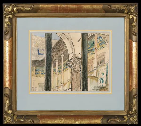 Leon Wyczółkowski, KRUŻGANKI DZIEDZIŃCA ZAMKU NA WAWELU, 1918