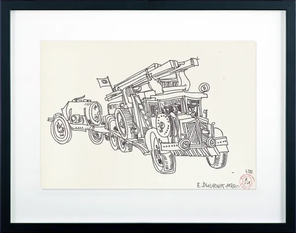 Edward Dwurnik, Straż, z cyklu Pojazdy, 1973 