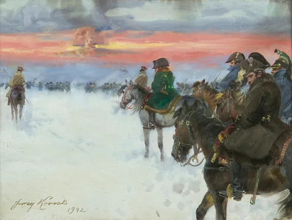 Jerzy Kossak, ODWRÓT WIELKIEJ ARMII SPOD MOSKWY, 1942