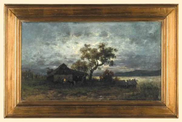 Jacob Gehrig, Nokturn. Chata rybacka nad wodą, 1875