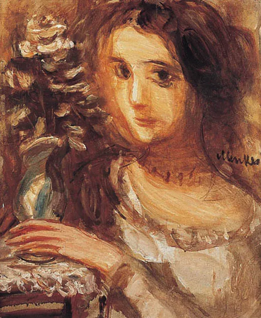 Zygmunt Menkes, PORTRET DZIEWCZYNY Z KWIATAMI, ok. 1930