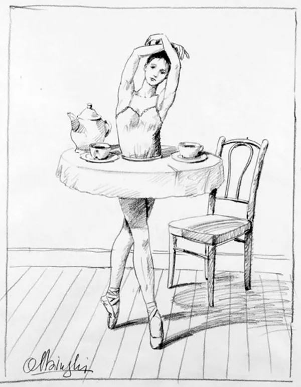 Rafał Olbiński, Baletnica - stolik 