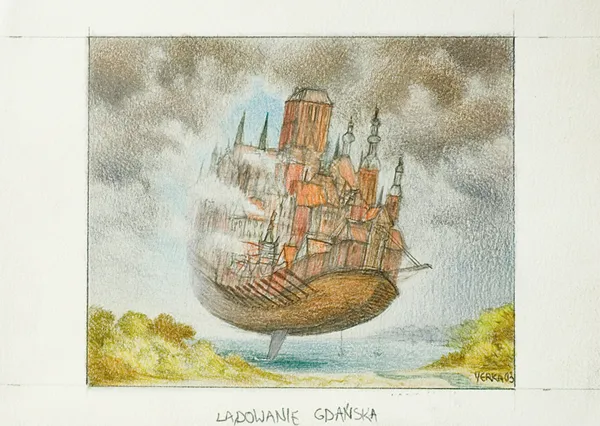 Jacek Yerka, LĄDOWANIE GDAŃSKA, 2003